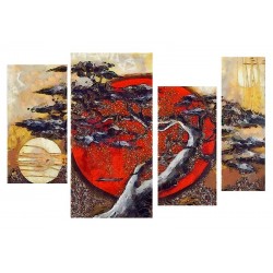 Дерево на закате - Модульная картины, Репродукции, Декоративные панно, Декор стен
