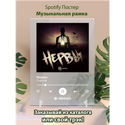 Нервы-Счастье-1 - постер Spotify - Модульная картины, Репродукции, Декоративные панно, Декор стен