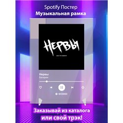 Нервы-Батареи - постер Spotify - Модульная картины, Репродукции, Декоративные панно, Декор стен