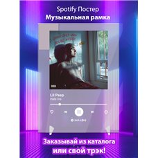 Картина на холсте по фото Модульные картины Печать портретов на холсте Lil Peep - Hate me - постер Spotify