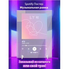 Картина на холсте по фото Модульные картины Печать портретов на холсте BTS - FAKE LOVE - постер Spotify