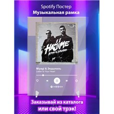 Картина на холсте по фото Модульные картины Печать портретов на холсте Miyagi Andy Panda - Listen To Your Heart - постер Spotify