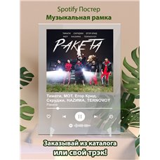 Картина на холсте по фото Модульные картины Печать портретов на холсте Тимати, MOT, Егор Крид, Скруджи, НАZИМА, TERNOVOY - Ракета - постер Spotify