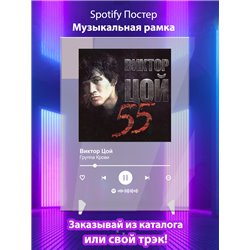 Виктор Цой - Группа Крови - постер Spotify - Модульная картины, Репродукции, Декоративные панно, Декор стен