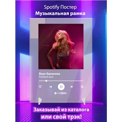 Вера Брежнева - Розовый дым - постер Spotify - Модульная картины, Репродукции, Декоративные панно, Декор стен