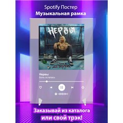 Нервы - Боль осталась - постер Spotify - Модульная картины, Репродукции, Декоративные панно, Декор стен