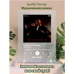 Макс Корж - Жизнь не Голливуд - постер Spotify - Модульная картины, Репродукции, Декоративные панно, Декор стен