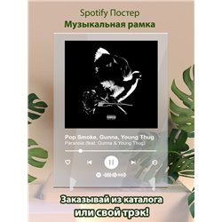 Pop Smoke, Gunna, Young Thug - Paranoia (feat. Gunna Young Thug) - постер Spotify - Модульная картины, Репродукции, Декоративные панно, Декор стен