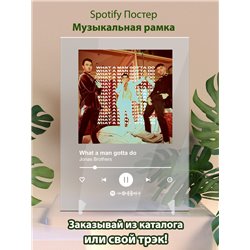 Jonas Brothers - What a man gotta do - постер Spotify - Модульная картины, Репродукции, Декоративные панно, Декор стен