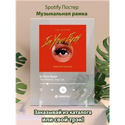 The Weeknd, Doja Cat - In Your Eyes - постер Spotify - Модульная картины, Репродукции, Декоративные панно, Декор стен