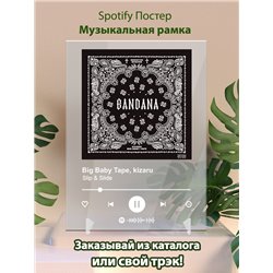 Big Baby Tape, kizaru - Slip Slide - постер Spotify - Модульная картины, Репродукции, Декоративные панно, Декор стен