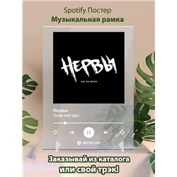 Нервы - Кофе мой друг - постер Spotify - Модульная картины, Репродукции, Декоративные панно, Декор стен
