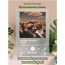 Tony Raut, Yltramarine - Карамель - постер Spotify - Модульная картины, Репродукции, Декоративные панно, Декор стен