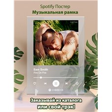 Картина на холсте по фото Модульные картины Печать портретов на холсте Sam Smith - Fire On Fire - постер Spotify