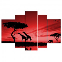 Африка на закате - Модульная картины, Репродукции, Декоративные панно, Декор стен